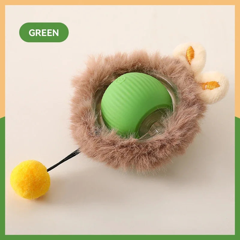 Rechargeable Automatic Rolling Ball Cat Toy – Fake Tail, Imitate Mouse, Electric Interactive for Cats & Dogs