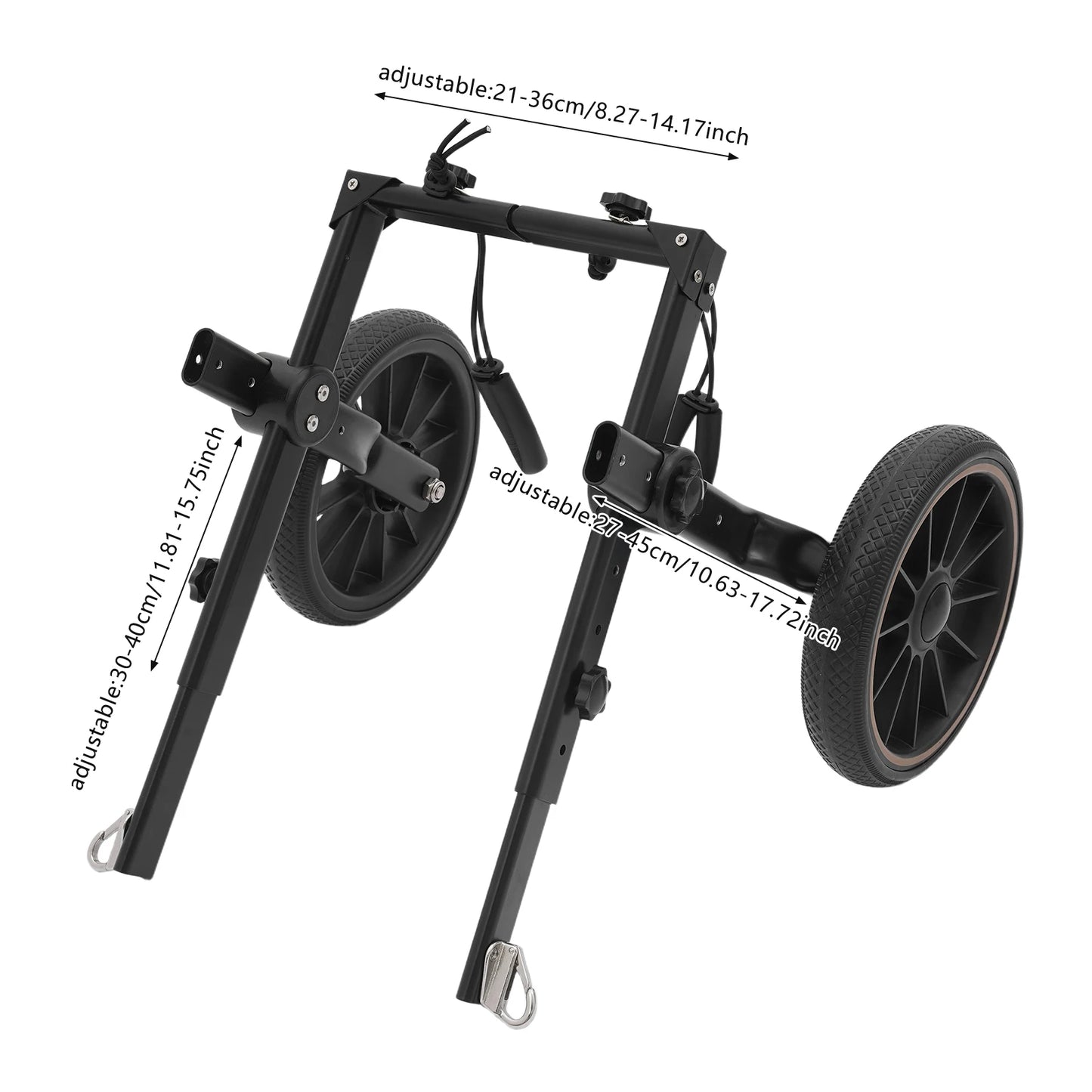 Adjustable Aluminum Alloy 2-Wheel Dog Wheelchair, Hind Leg Support Pet Rehabilitation Walking Aid Trolley, Supports Dogs Up to 65kg XXL /L for Injured, Paralyzed, Arthritic Dogs