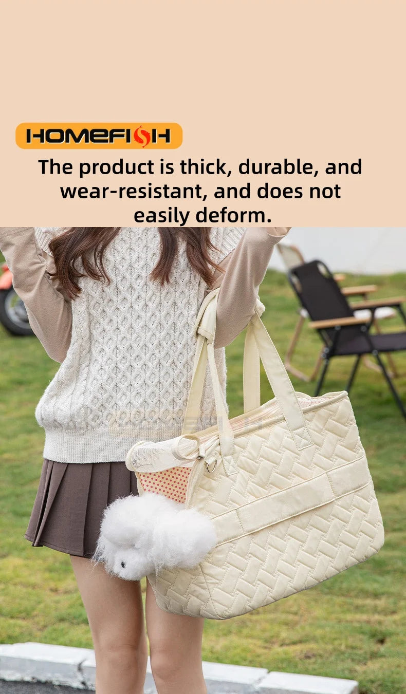 Pet cat dog tote bag, no escape, portable, multifunctional, large capacity, breathable, horizontal bag, portable soft bag