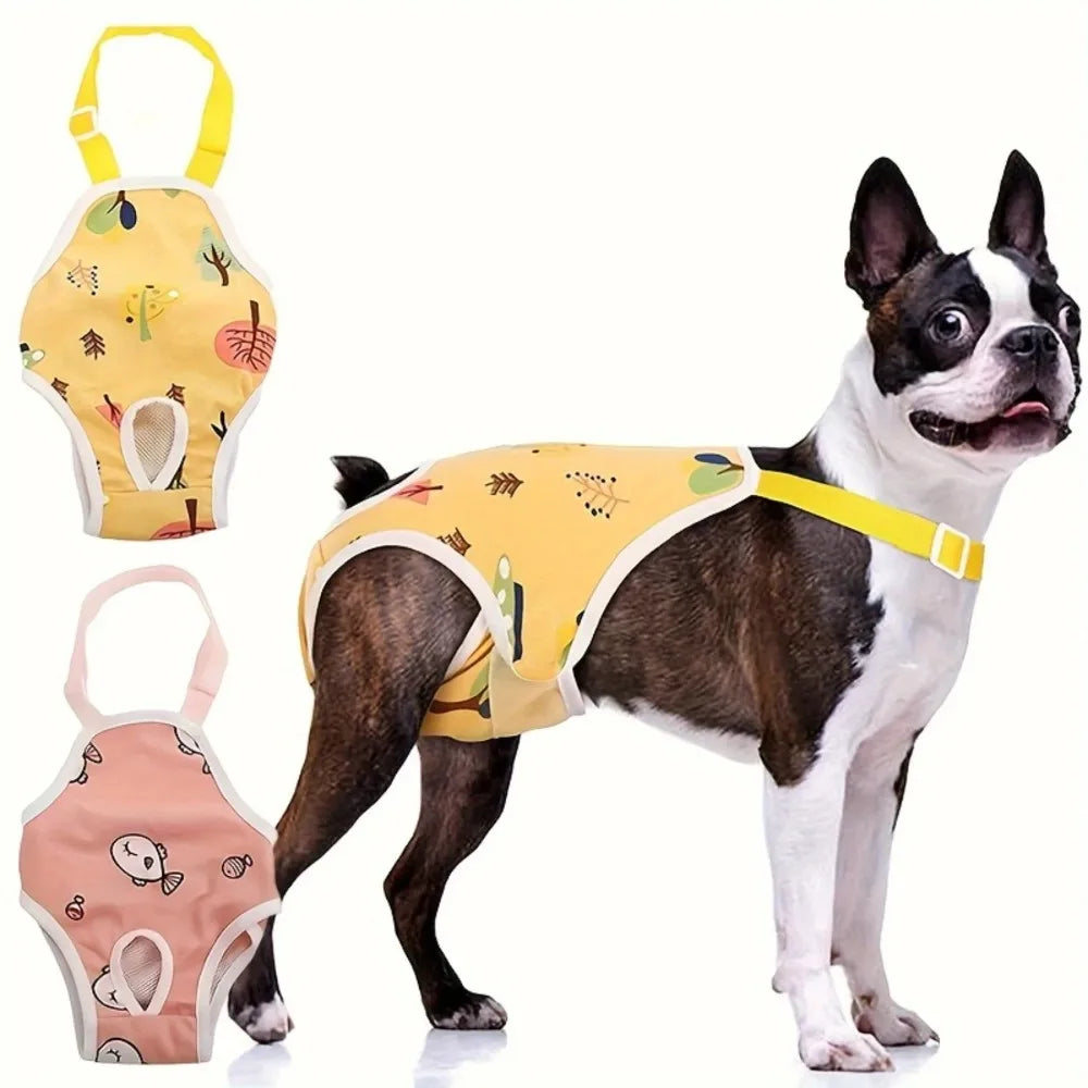 Adjustable French Bulldog Pet Shoulder Strap Physiological Pants Washable Female Dog Underwear Safety Trousers Mascotas Shorts