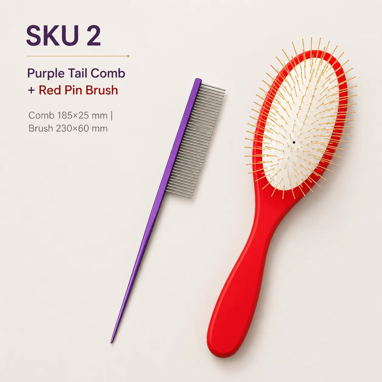 Pet Brush Hair Remover Tail Comb Grooming Set with Golden Pin Dog Supplies for Puppy Grooming and Hygiene Accessories