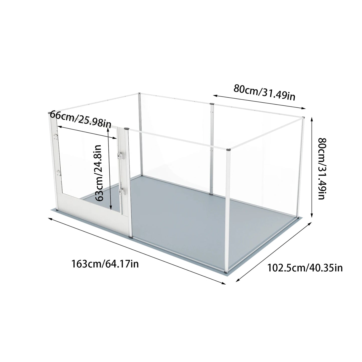 Large Acrylic Dog Playpen Fence for Indoor, Pet Kennels Crate Whelping Box with Waterproof Mat Dog Fences Exercise Pens, 6 Panel