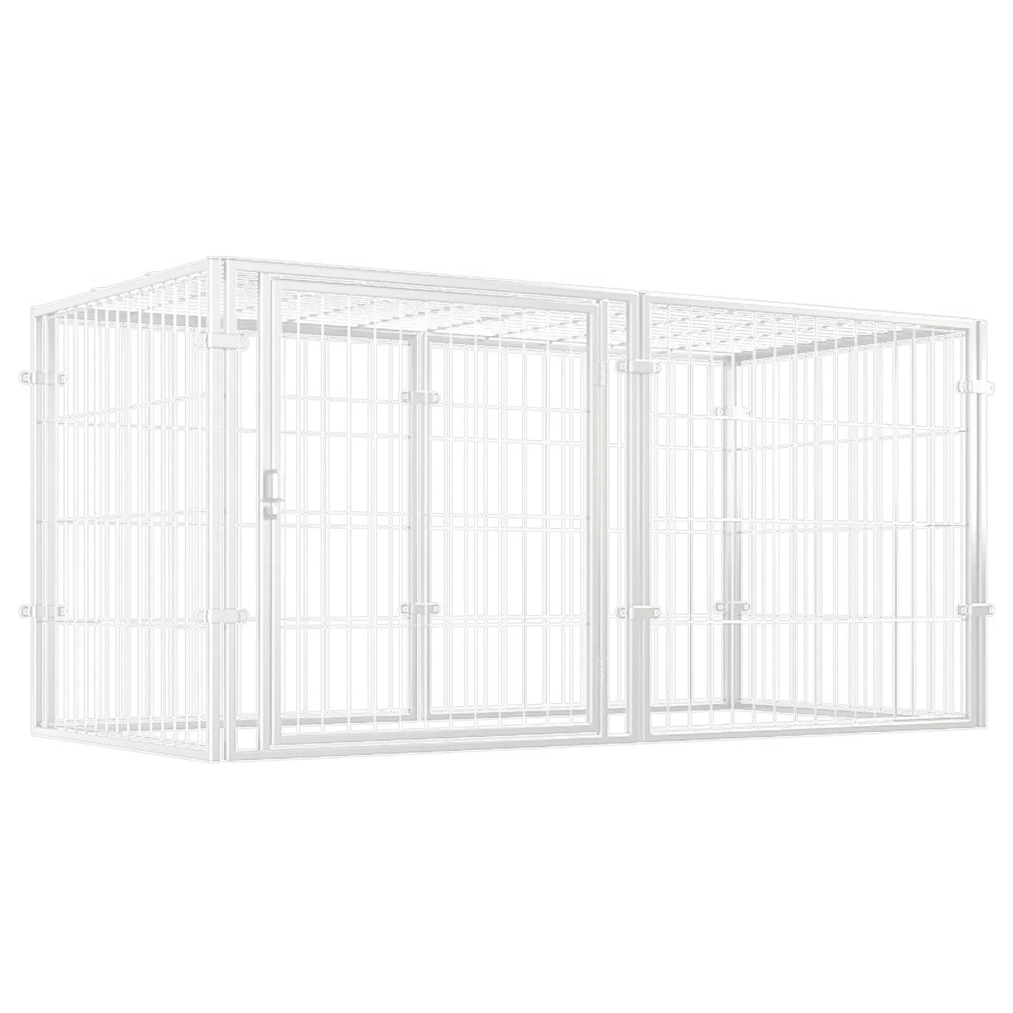 48 Inch Kennel Cage with Door Heavy Duty Wire Dog Crates Metal Grid Dogs Cage Kennel Stackable for Puppy/Small Dog/Rabbit/Pig