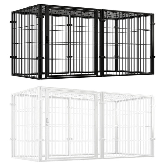48 Inch Kennel Cage with Door Heavy Duty Wire Dog Crates Metal Grid Dogs Cage Kennel Stackable for Puppy/Small Dog/Rabbit/Pig