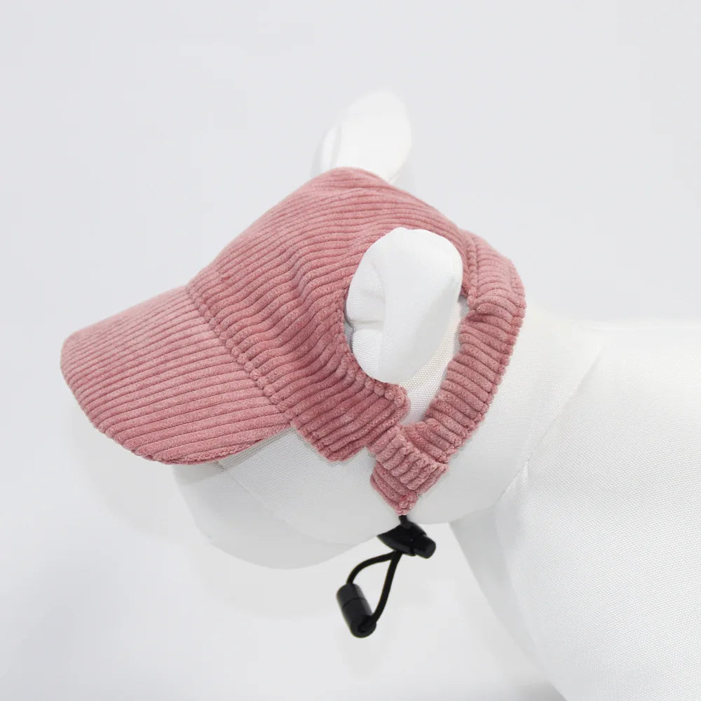 Fashion Big Dog Baseball Cap Durable Corduroy Adjustable Pet Sun Hat for Small Medium Large Dogs Golden Retriever Corgi Supplies