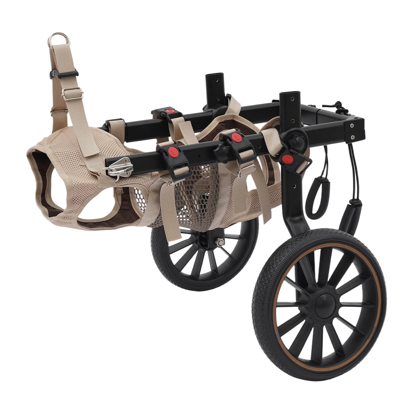 Adjustable Aluminum Alloy 2-Wheel Dog Wheelchair, Hind Leg Support Pet Rehabilitation Walking Aid Trolley, Supports Dogs Up to 65kg XXL /L for Injured, Paralyzed, Arthritic Dogs
