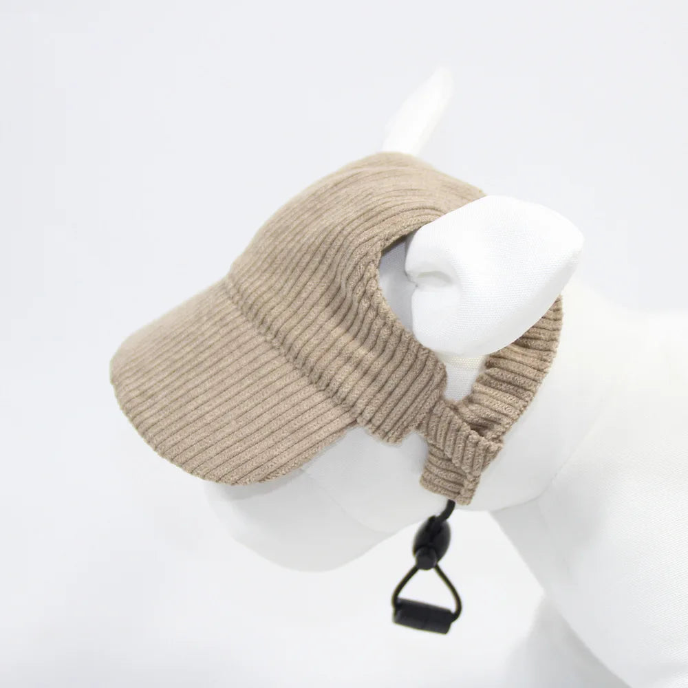Fashion Big Dog Baseball Cap Durable Corduroy Adjustable Pet Sun Hat for Small Medium Large Dogs Golden Retriever Corgi Supplies