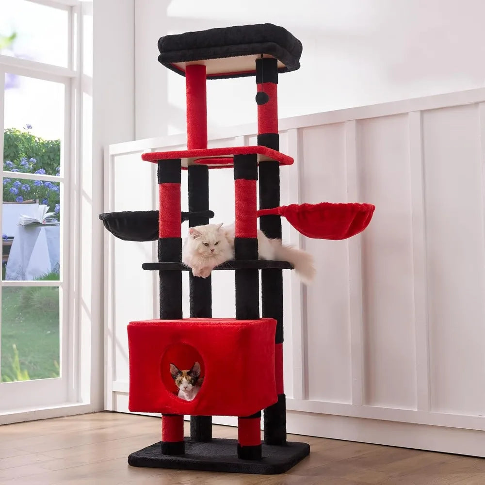 Extra Large Multi Level Cat Tree Tower Heavy Duty Furniture Sisal Scratching Post Hammock Condo Platform
