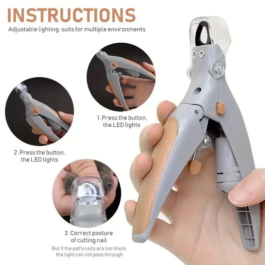 Professional Pet Nail Clipper Scissors With LED Light Cat Dog Nail Clipper Tool Scissors Nail Toeclaw Cutter Scissors Pet Supply