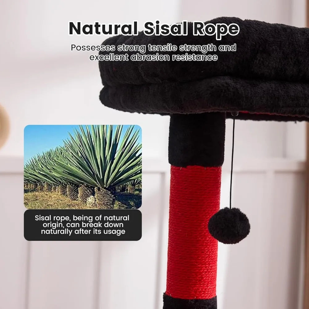 Extra Large Multi Level Cat Tree Tower Heavy Duty Furniture Sisal Scratching Post Hammock Condo Platform