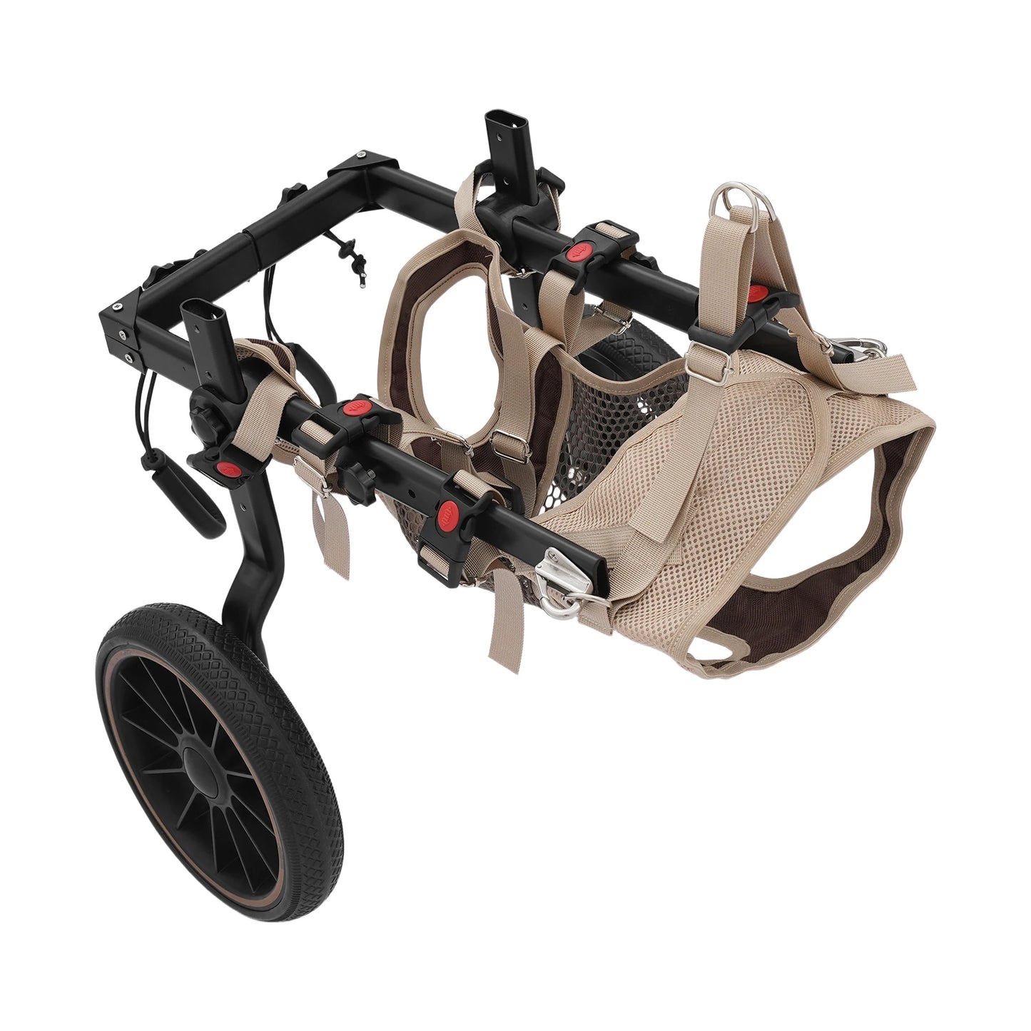 Adjustable Aluminum Alloy 2-Wheel Dog Wheelchair, Hind Leg Support Pet Rehabilitation Walking Aid Trolley, Supports Dogs Up to 65kg XXL /L for Injured, Paralyzed, Arthritic Dogs